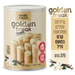 גליליות וופלים ממולאות בקרם וניל
