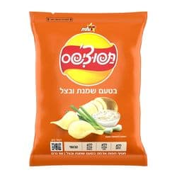 חטיף תפוצ'יפס בטעם שמנת ובצל