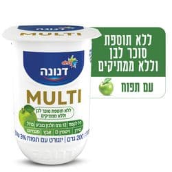דנונה מולטי יוגורט עם תפוח 3%