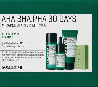AHA-BHA-PHA סט סבון פנים + מי פנים + סרום + קרם פנים