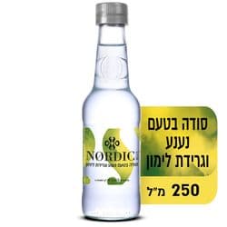 מים מוגזים בטעם נענע גרידת לימון עדין