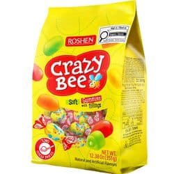 סוכריות ג'לי במילוי בטעם פירות 351 גרם רושן CRAZY BEE