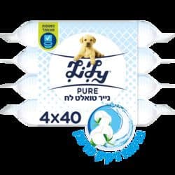 לילי נייר טואלט לח Ultimate Fresh , מארז רביעייה, 40 דפים