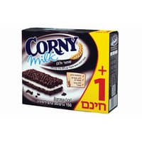 חטיף דגנים סנדוויץ בטעם שוקולד עם 30% מילוי קרם חלב קורני
