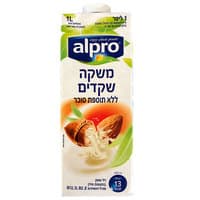 משקה שקדים ללא תוספת סוכר אלפרו 1 ליטר