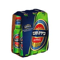 בירה לאגר בהירה 5% בבקבוק מכבי 6 * 330 מ"ל