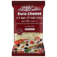 גבינת מוצרלה מגורדת חצי קשה 24% יורו צ'יז 200 גרם