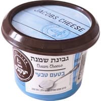 גבינת שמנת בטעם טבעי 25% שומן גבינות משק יעקבס 225 גרם