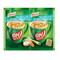 נמס בכוס ועוד מרק בטעם עוף עם אטריות ושקדי מרק קנור 2 * 25