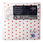 מפיות תלת שכבתיות נקודות אדומות הום קרפור 30 יחידות