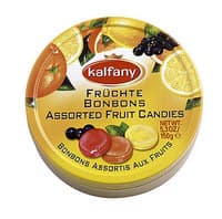 סוכריות קשות בטעם פירות בפחית קלפני 150 גרם