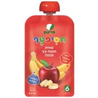 מחית תפוח עץ ובננה ללא תוספת סוכר חטיפטף פרינוק 120 גרם